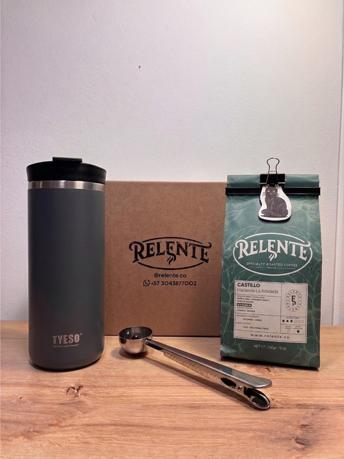 Termo prensa francesa 600ml cafe de especialidad cuchara medidora